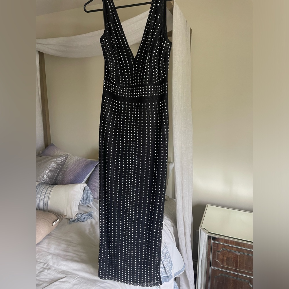 Black with stud beads midi dress from WINDSOR